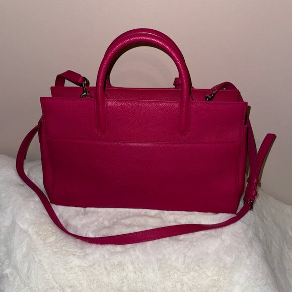 SAINT LAURENT  Grained Calfskin Small Cabas Rive Gauche - Fuschia - Picture 8 of 15